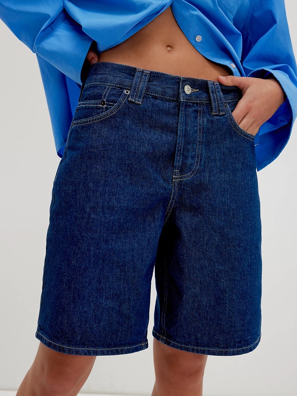 NWT FREE PEOPLE WE THE FREE Montana Shorts | Dark Rinse MSRP $78 SOLD OUT COLOR